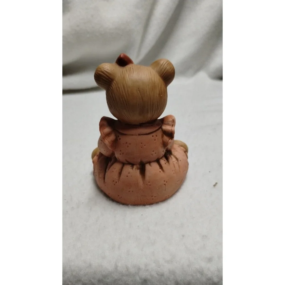 VTG Teddy Bear HOMCO Porcelain Figurine Basket‎ Apples #1405 Country Farm Fall